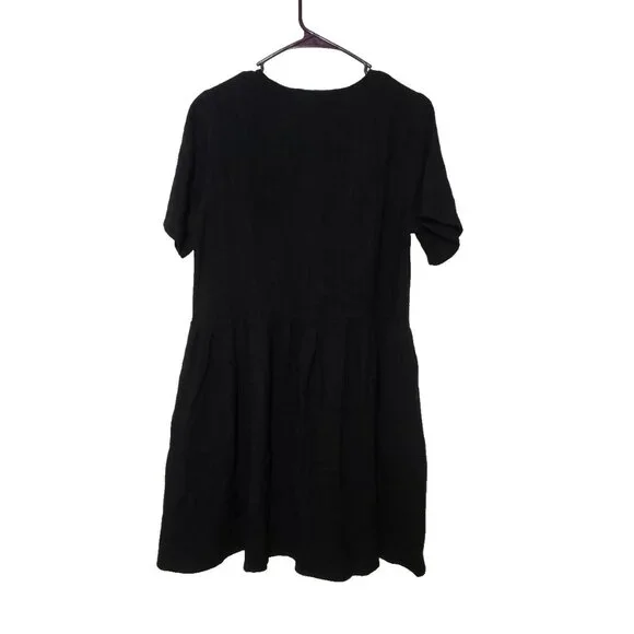 Disturbia Embroidered Foxglove V-neck Mini Dress 8 Whimsigoth Witch Black Gothic - Picture 3 of 16